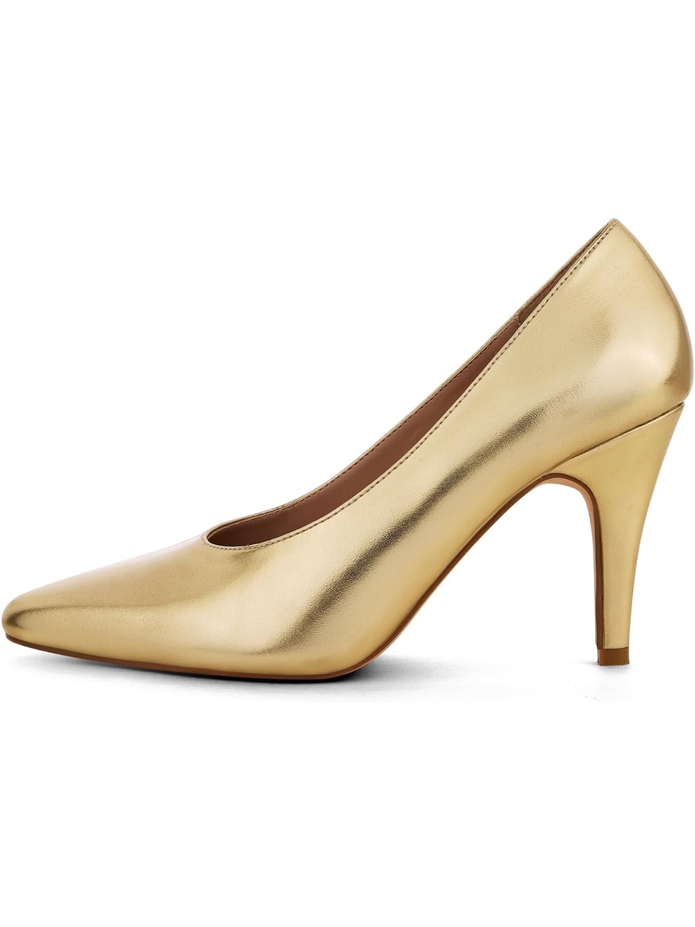 Gen Shuo Gold Women's Pointed Toe High Heel Pumps